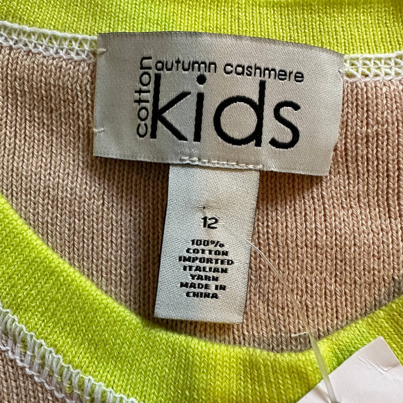 NWT Autumn Cashmere Girls Colorblock Sweater Tank Size 12 - Picture 3 of 4